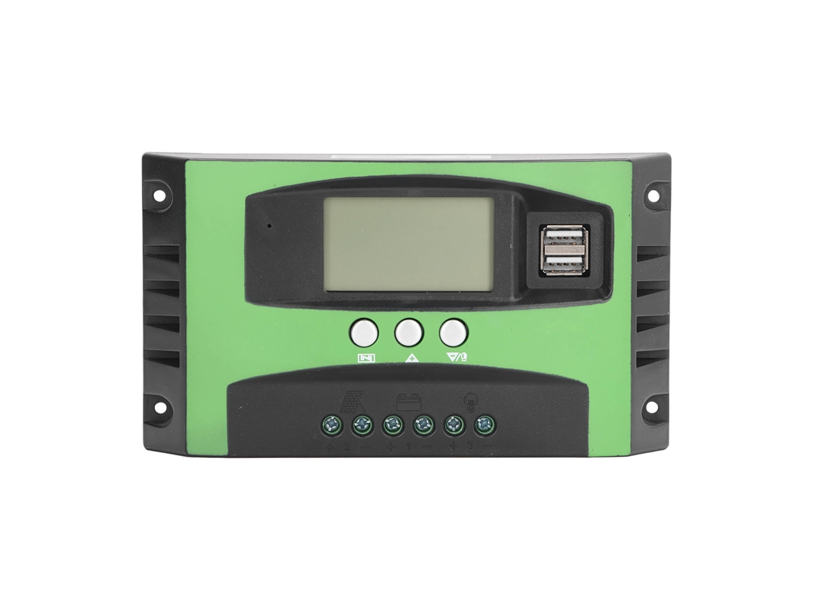 Controlador De Carga Solar Lcd Regulador Inteligente Panel Fotovoltaico 12v 24v 30a