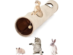 Túnel Para Gatos Con Dos Aberturas, Fabricado En Gamuza Suave Y Plegable, Ideal Para Gatitos Y Conejos, Con Diseño Ergonómico Para Uso Diari