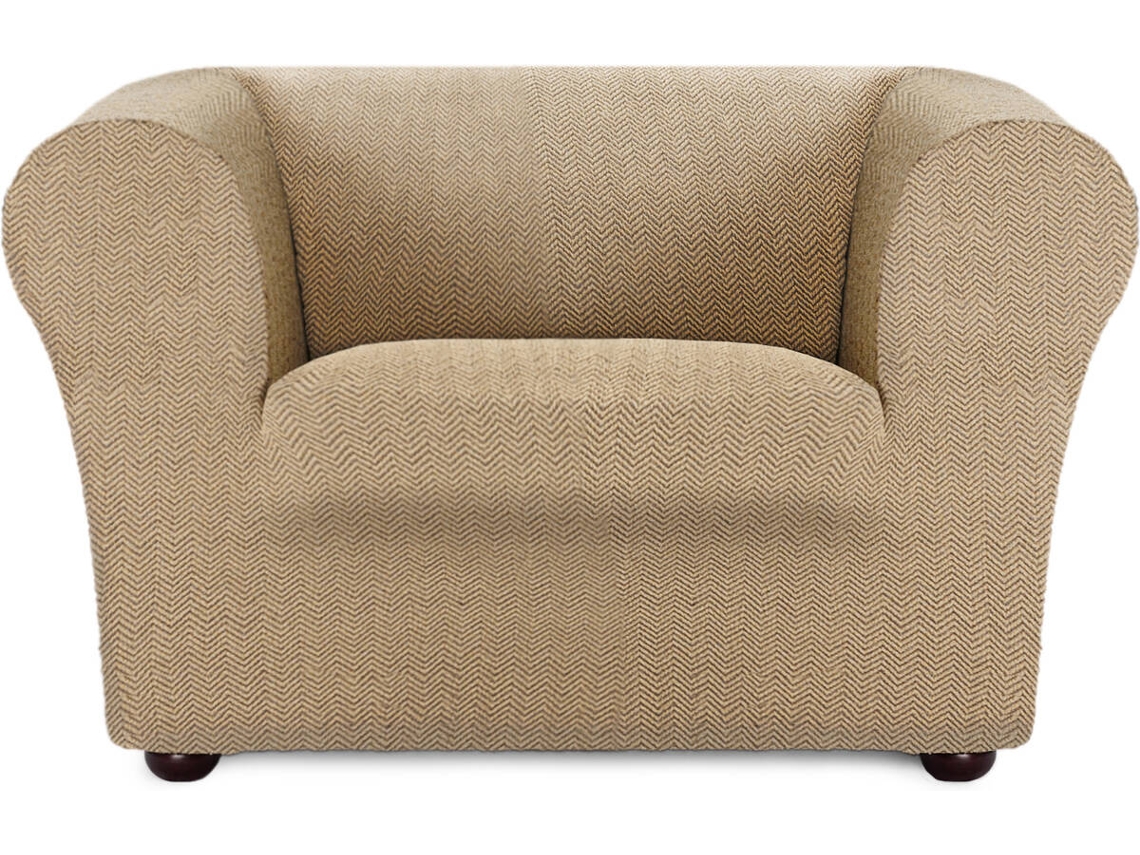 Funda de Sillón EYSA Chester/Klippan Premium Jaz Tejido Multielástico (130 x 110 x 100 cm - Poliéster y Algodón - Beige)