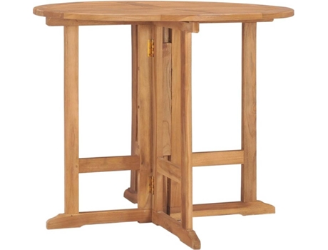 Mesa de comedor de jardín VIDAXL Marrón Madera (90x75 cm)