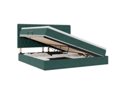 Syfax™ Cama Con Almacenamiento Y Colchón Verde Oscuro 200 X 200 Cm