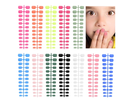Juegos De Uñas Postizas Mate Cortas Para Niños, Colores De Uñas Postizas Cuadradas Cortas De Cobertura Completa Para Niñas -Style4 ZMDECQNA 12 Un