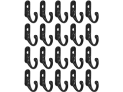 Juego De 20 Ganchos De Pared Negros, Mini Ganchos De Aleación Retro Para