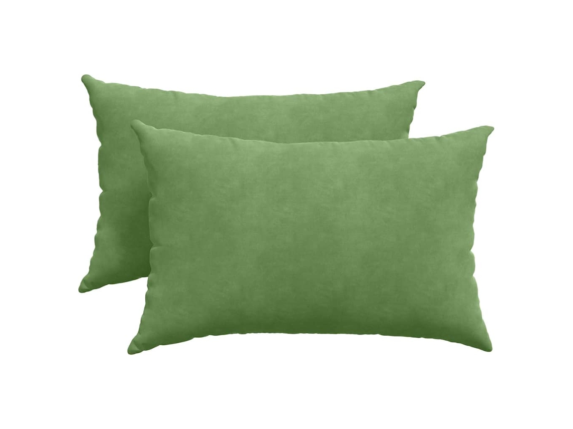 Cojines De Sofá 2 Uds Verde Claro 60 X 40 Cm Tela De Pana