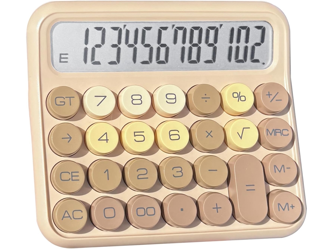 Bonita calculadora matemática para niños, muy estética y estimulante, en color beige café, para estudiantes de primaria. Sfushos