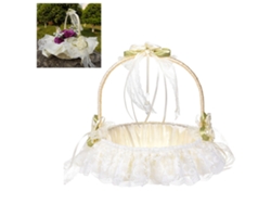 Cesta de flores tejida a mano para bodas, decoración nupcial