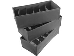 Caja plegable GOKOCO de tela gris, con 6 compartimentos, para ropa interior y accesorios.