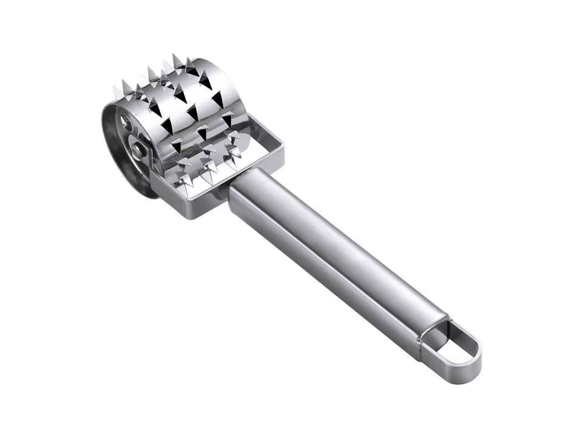 Ablandador de carne de acero inoxidable con agujas afiladas, manual para cocina.