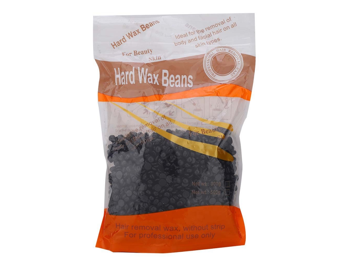 300g Cera Solida Sin Papel Para Depilación Cera Frijoles Para Brazos Cuerpo Bikini Depilatoria Negra