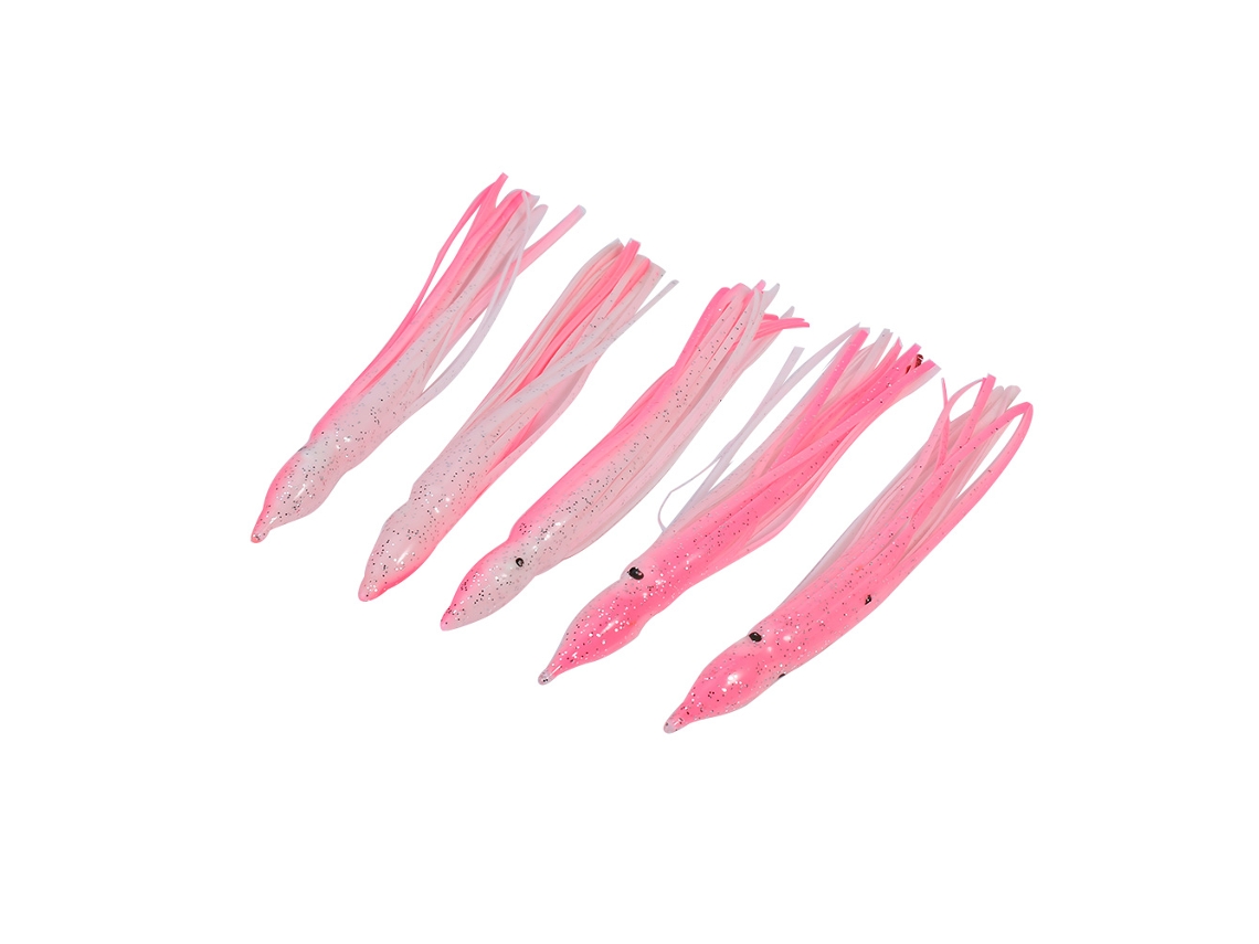 Danu26-11cm 5pcs Cebo De Pesca Suave Pulpo Calamar Lifelike Para Pesca En El Mar Accesorio De Pesca (rosa)