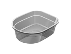 Lavabo portátil rectangular, lavabo profundo, bañera de plástico grueso para remojo de pies, para dormitorio en casa, gris transparente (