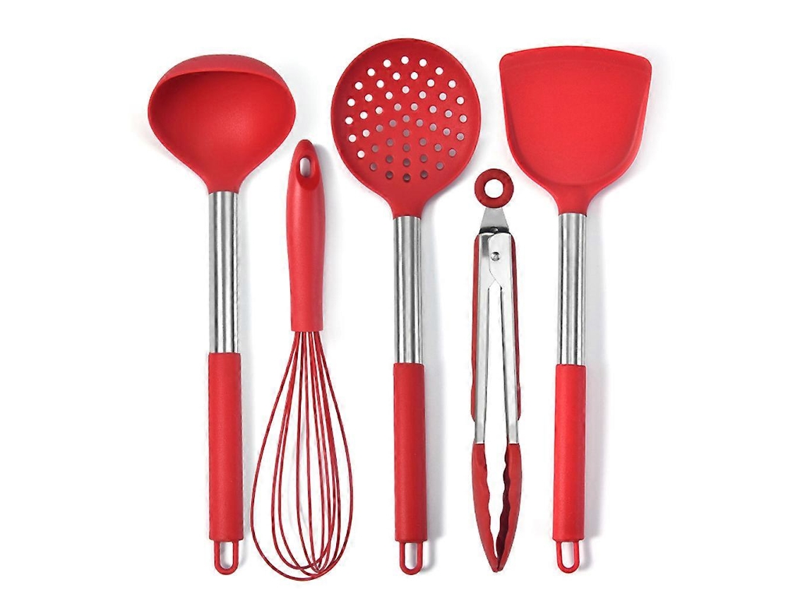 Utensilios de cocina Juegos de utensilios de cocina Mango de acero inoxidable Cuchara ranurada Espátula no tóxica Utensilios de cocina Juegos Nostalgia88