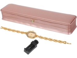 Reloj De Pulsera Para Mujer Chapado En Oro, Resistente Al Agua, Con Forma De Huevo, Movimiento De Cuarzo Y Cadena.