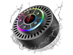 Altavoz Bluetooth Chennnls IPX7, resistente al agua, con LED, estéreo y graves, apto para ducha, playa, coche y senderismo, color negro.