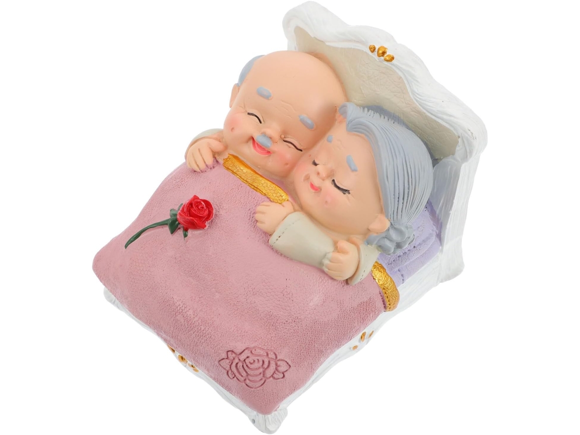 Elegantes Figuritas Resina Pareja Ancianos Adorno Valentín Decoración Mesilla Noche Colección Día San Arte