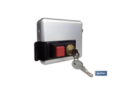 Cerradura eléctrica+cerradero c/ pulsador- izquierda