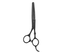 Tesoura profissional de cabeleireiro 2026 para corte e desbaste, 17,5 cm, preta.