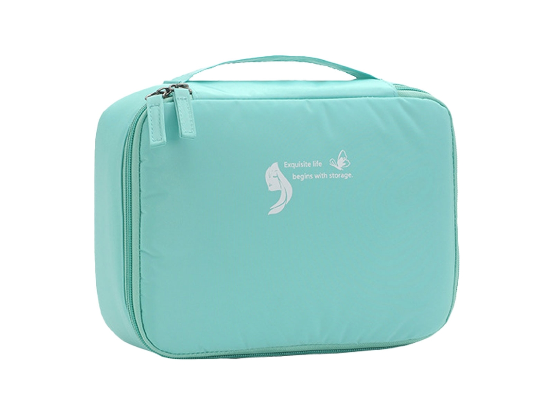 Bolsa de viaje colgante para mujer, con capacidad de desinfección e higiene personal, color verde (28 x 21 x 8 cm)
