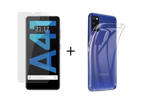 Carcasa + Protector de Pantalla Samsung Galaxy A41 TUMUNDOSMARTPHONE Pack Transparente