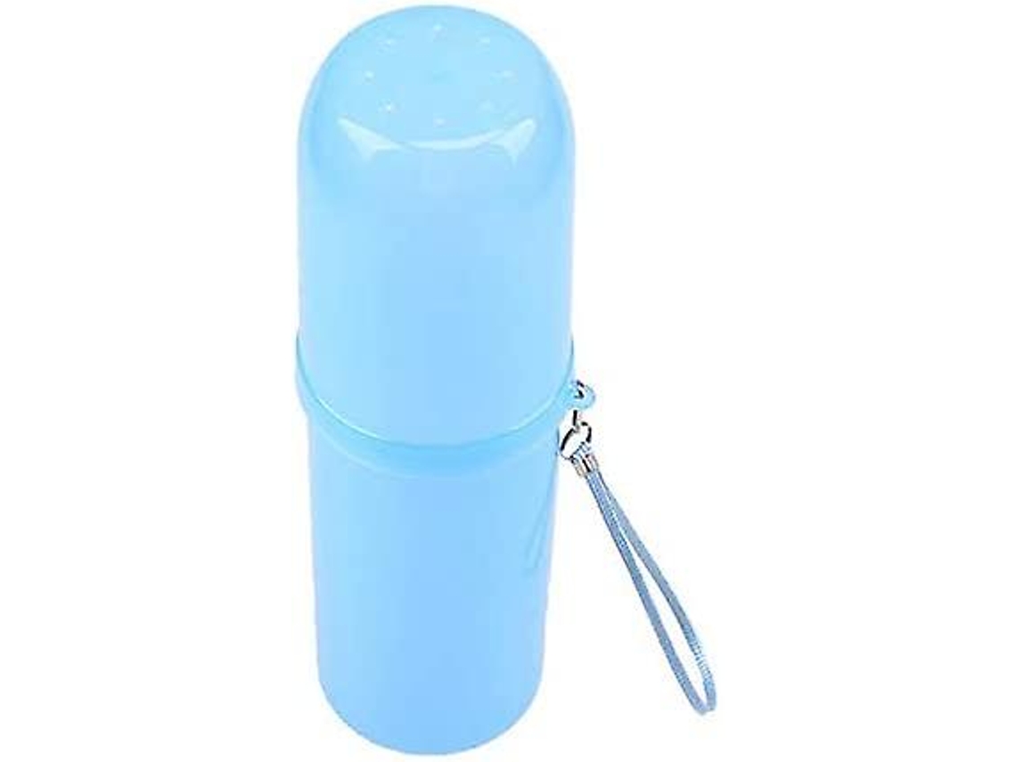 Rosewell - Portacepillos de dientes portátil para viajes, camping, pasta de dientes, cepillo de dientes, caja, vaso, baño (azul transparente)