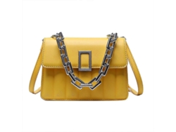 Bolso de mano de piel sintética para mujer, bandolera de hombro, bandolera, color amarillo Lalamoli