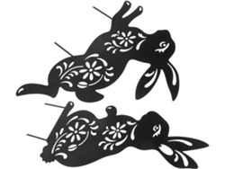 Juego de 2 soportes decorativos para pancartas y señalización con conejos Vayotoy
