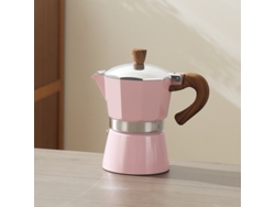Cafetera italiana de aluminio con válvula única de 150 ml, color rosa Chrui
