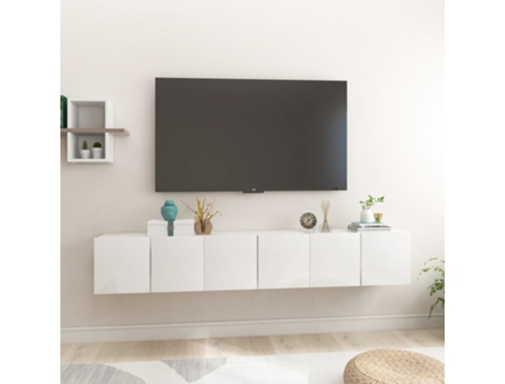 MAISON EXCLUSIVE Muebles colgantes de TV 3 unidades blanco 60x30x30 cm