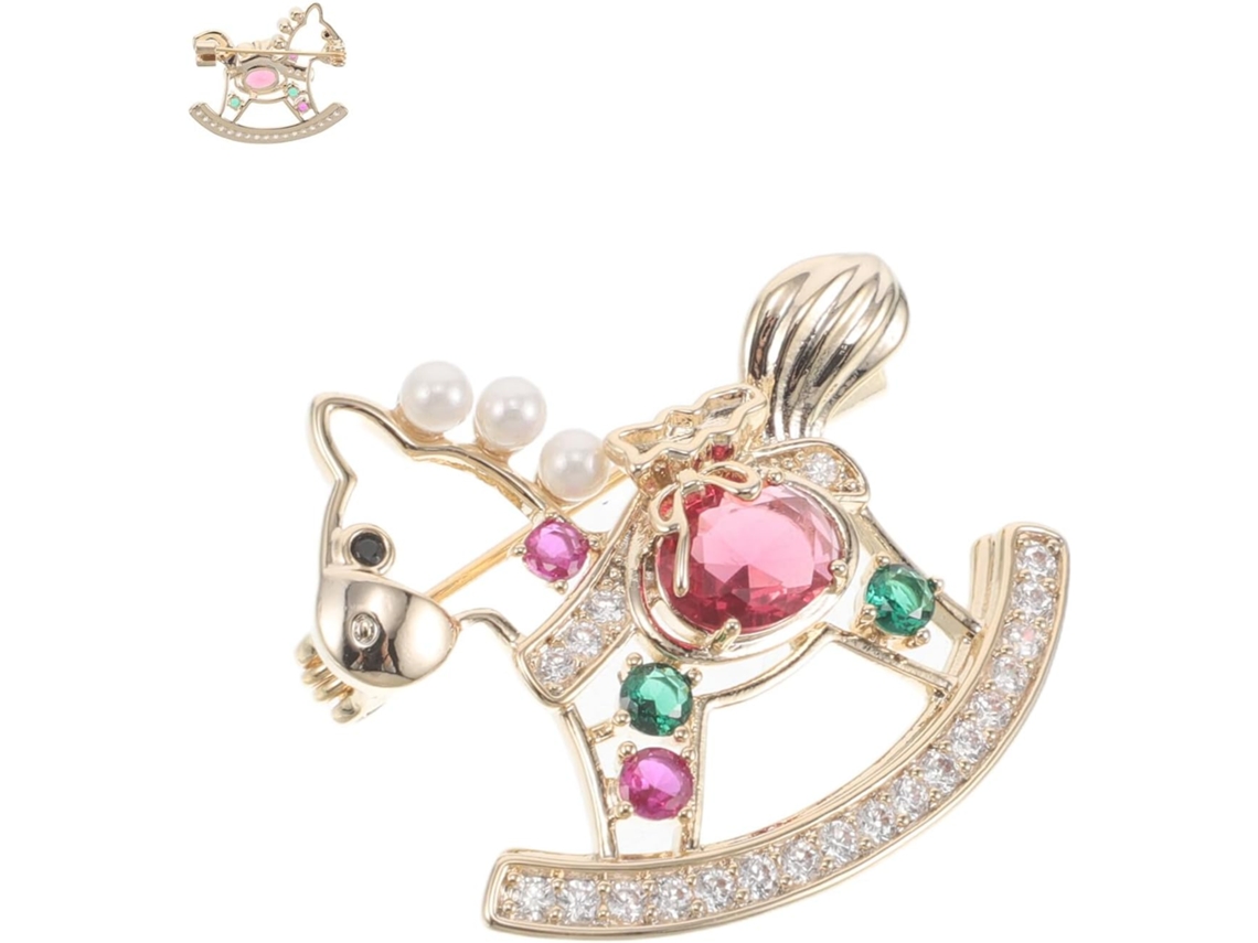 Broche De Caballo De Cristal Multicolor, Broche Metálico Unisex, Accesorio De Moda