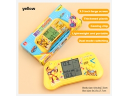 Consola clásica de cubo de eliminación, portátil, que entrena el razonamiento y la estrategia, pantalla grande retro, juguete educativo infantil amarillo. Aeuzwr