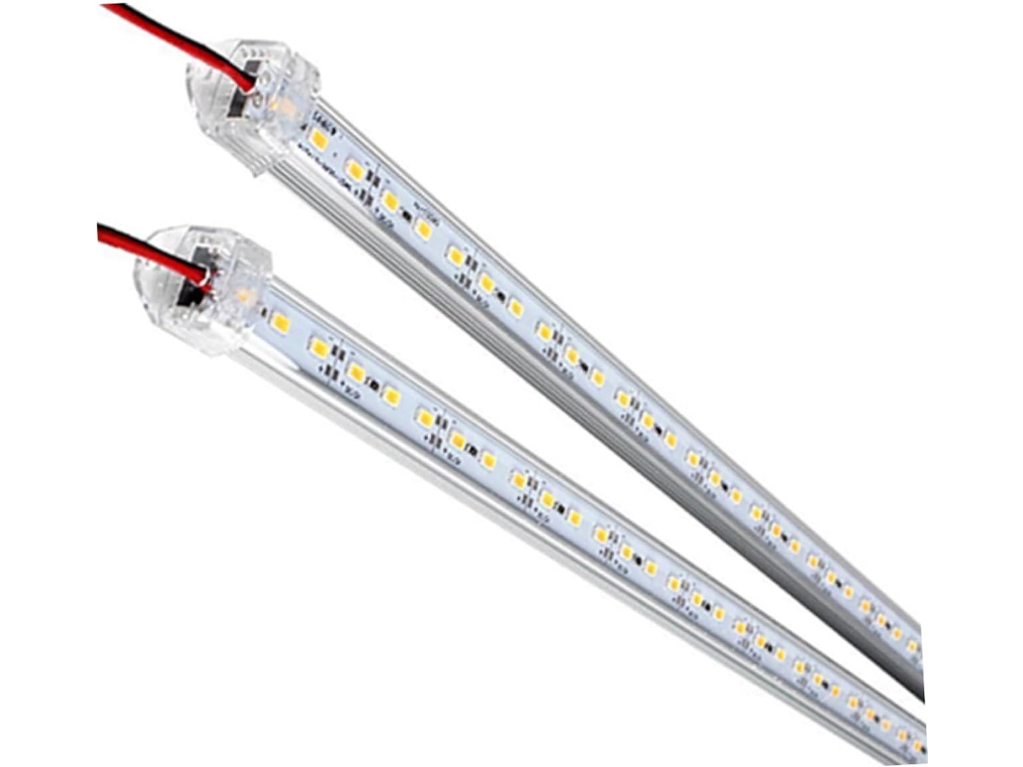 Tira de LED rígida impermeable de 50 cm, aluminio, DC12V, 36 LED blancos, paquete de 2 unidades para iluminación empotrada y