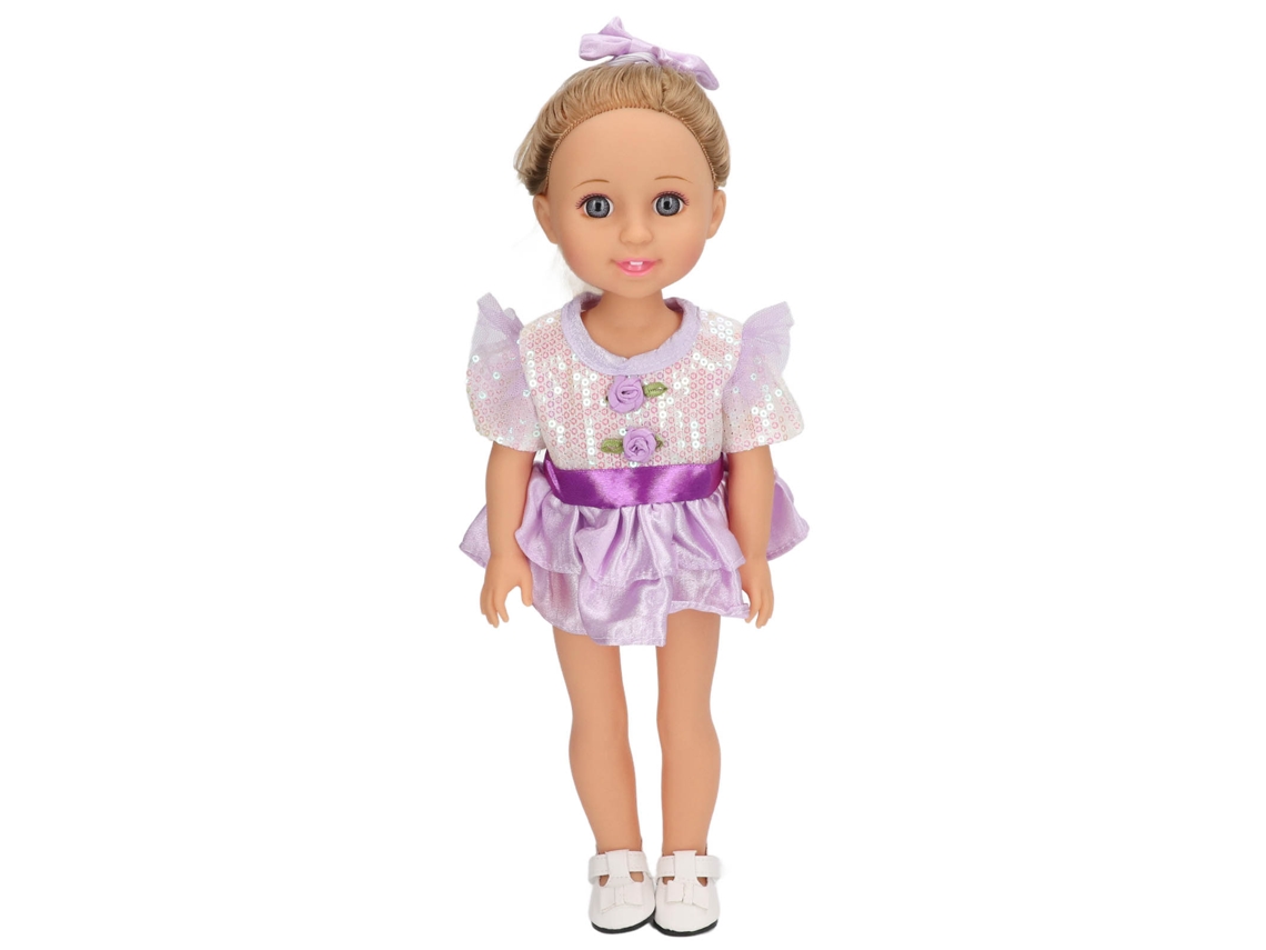 Mali boneca de Menina de Vinil Bonita 15 Polegadas com Vestido Roxo Presente Infantil