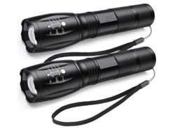 Linterna Led De 2000 Lúmenes, Linterna Led Superbrillante, Paquete De 2 Para Exteriores, Negro