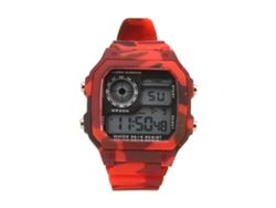 Reloj Digital Multifuncional Con Pantalla Luminosa, Resistente Al Agua, Cronógrafo, Deportivo, Para Actividades Al Aire Libre, Camuflaje, Rojo.