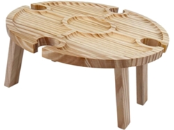 Alipis Mesa Plegable Multifuncional De Madera Duradera Portátil Práctica Camping