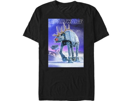 Camiseta Unisexo DEEPSTONE AT-AT Reindeer Star Wars Negro (XXXL)