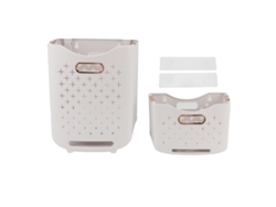 Cesto De Ropa Plegable Con Ruedas, Organizador De Pared Grande, Pp Abs Dorado