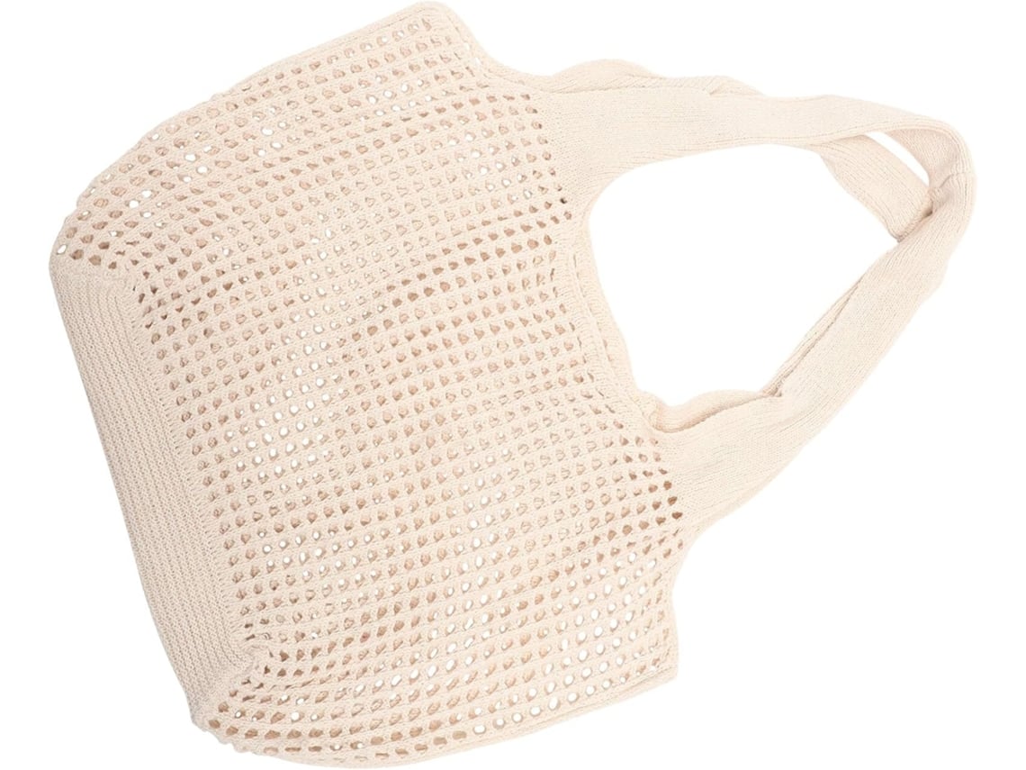 Bolso De Playa De Punto Ligero Y Duradero Para Mujer Con Correa Para El Hombro, Tejido De Algodón Y Poliéster Para Viajes Y