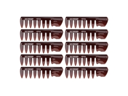 10pcs Peine De Estilo Dientes Anchos Mango Ergonómico Ligero Profesional Para Hombres Marrón Transparente
