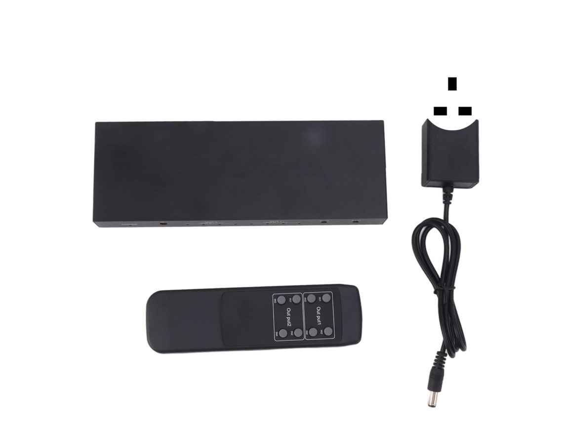 Conmutador Matricial 4x2 Con Salida Hd, Divisor De Audio Y Vídeo De Aluminio Para Cine En Casa, Reino Unido, 100-240 V