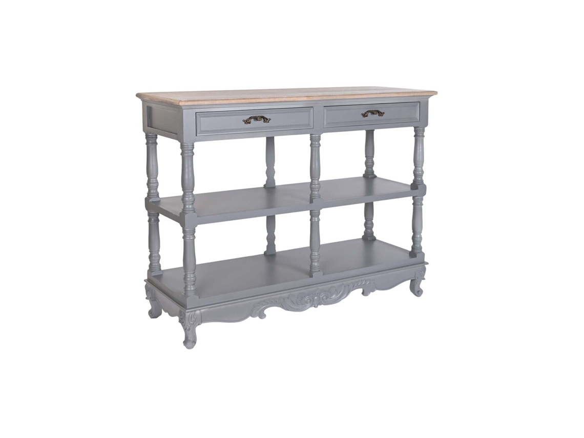 Buffet Paulownia Mdf 2 Cajones Gris 117x39x89cm