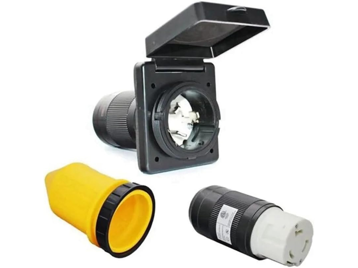 Enchufe De Entrada De Alimentación De Ca De 50 A Para Vehículos Recreativos, 125 V/250 V Con Conector De Bloqueo.