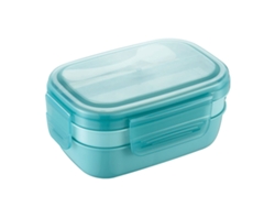 Fiambrera para microondas con tapa, apilable, portátil, con compartimento para salsas, reutilizable.