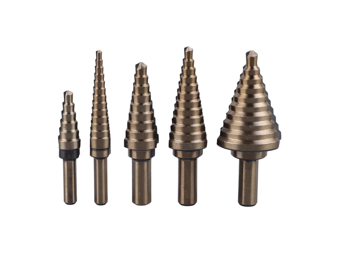 2026velora-5 Piezas Set Broca Escalonada 3/16 A 1-3/8 Pulgadas Broca Cono Carburo Para Madera Metal Plástico