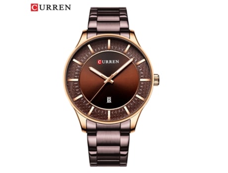 Relojes de Moda para Hombres Reloj de Pulsera de Negocios de Cuarzo Reloj Calendario para Hombres-Café con cáscara de café LUUCOZK