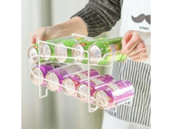VVJIJILLY Organizador De Latas De Bebidas Com Rodas, Prateleira De 2 Níveis Para Frigorífico Ou Despensa