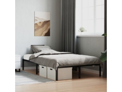 Estructura De Cama Sin Colchón Metal Negro 120x200 Cm