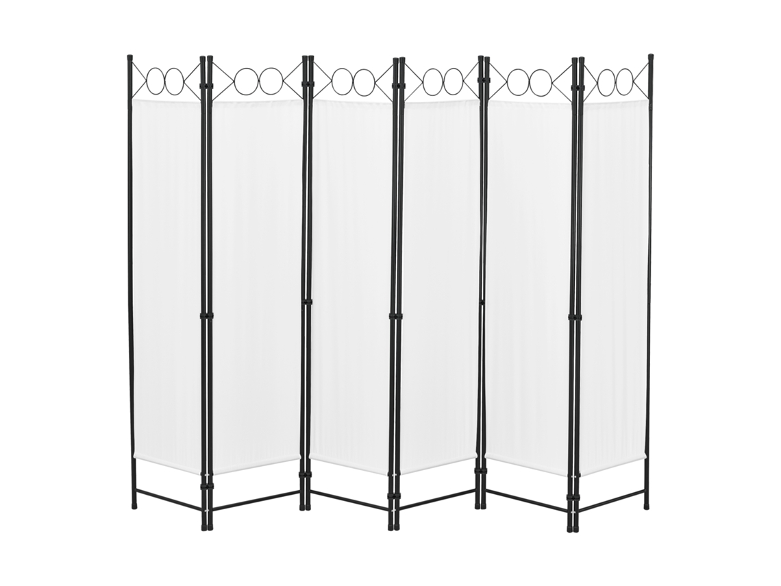 Biombo Separador de 6 Paneles Saragossa 171 x 240 cm Blanco [EN.CASA]