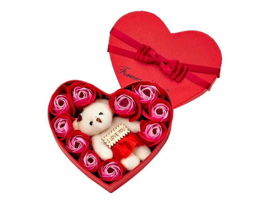 Caja de regalo de rosas (corazón, Día de San Valentín)