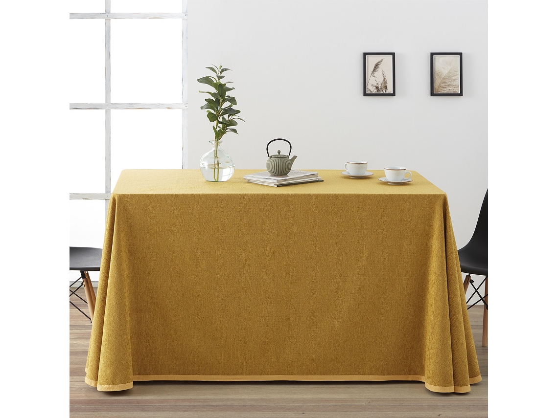 Lanovenanube Falda Camilla Rectangular Chenilla Mostaza, 80x120